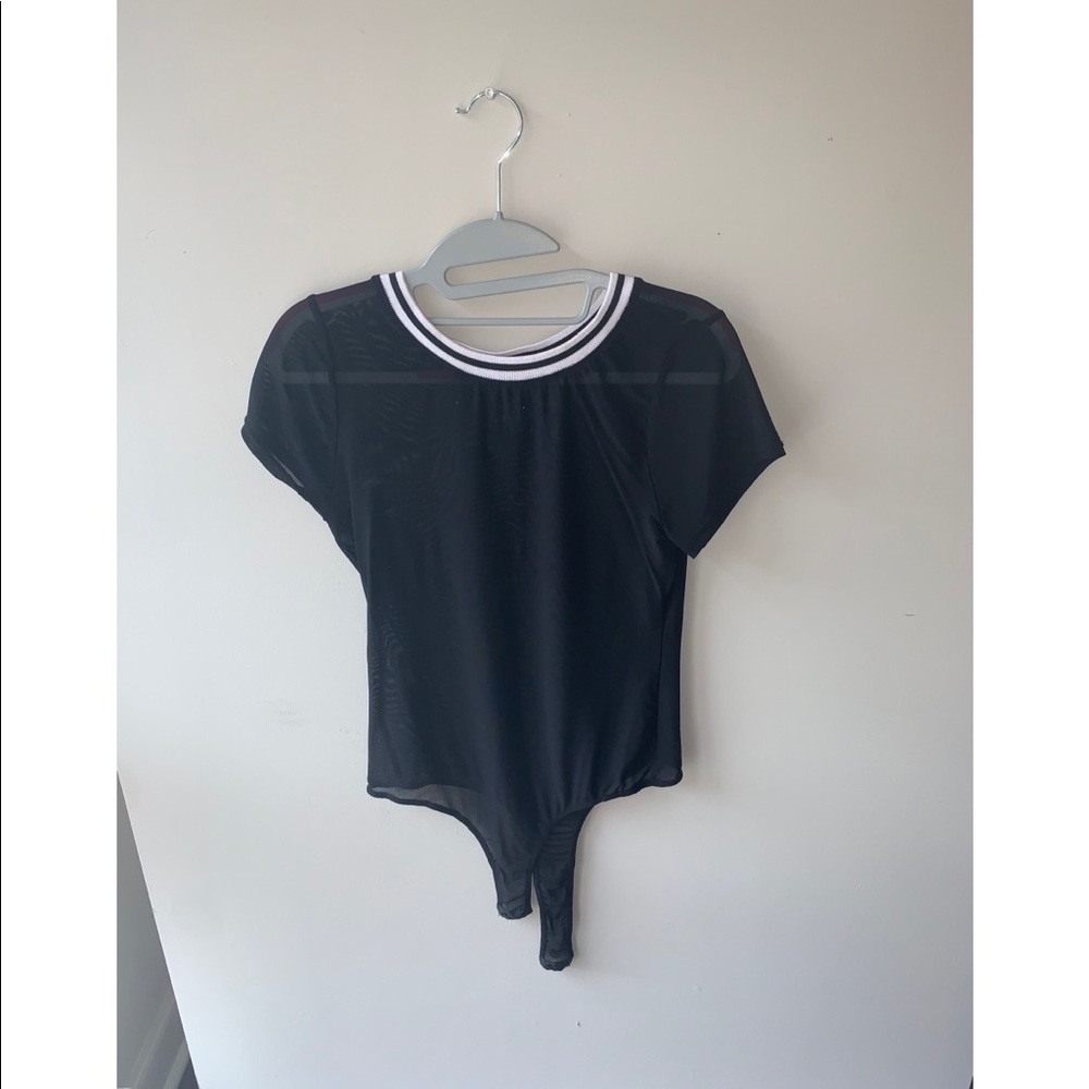 Mesh short sleeve bodysuit